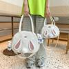 Tasche neue Umhängetasche Schultertasche koreanische Version Puppenanhänger niedliches Kaninchen Plüschtasche Canvas große Kapazität Handheld Tide
