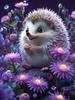 Diamond 5DDIY Painting New Purple Series Animal Hedgehog Flower Full Square/Round Diamond Mosaic Flower Home Decoration