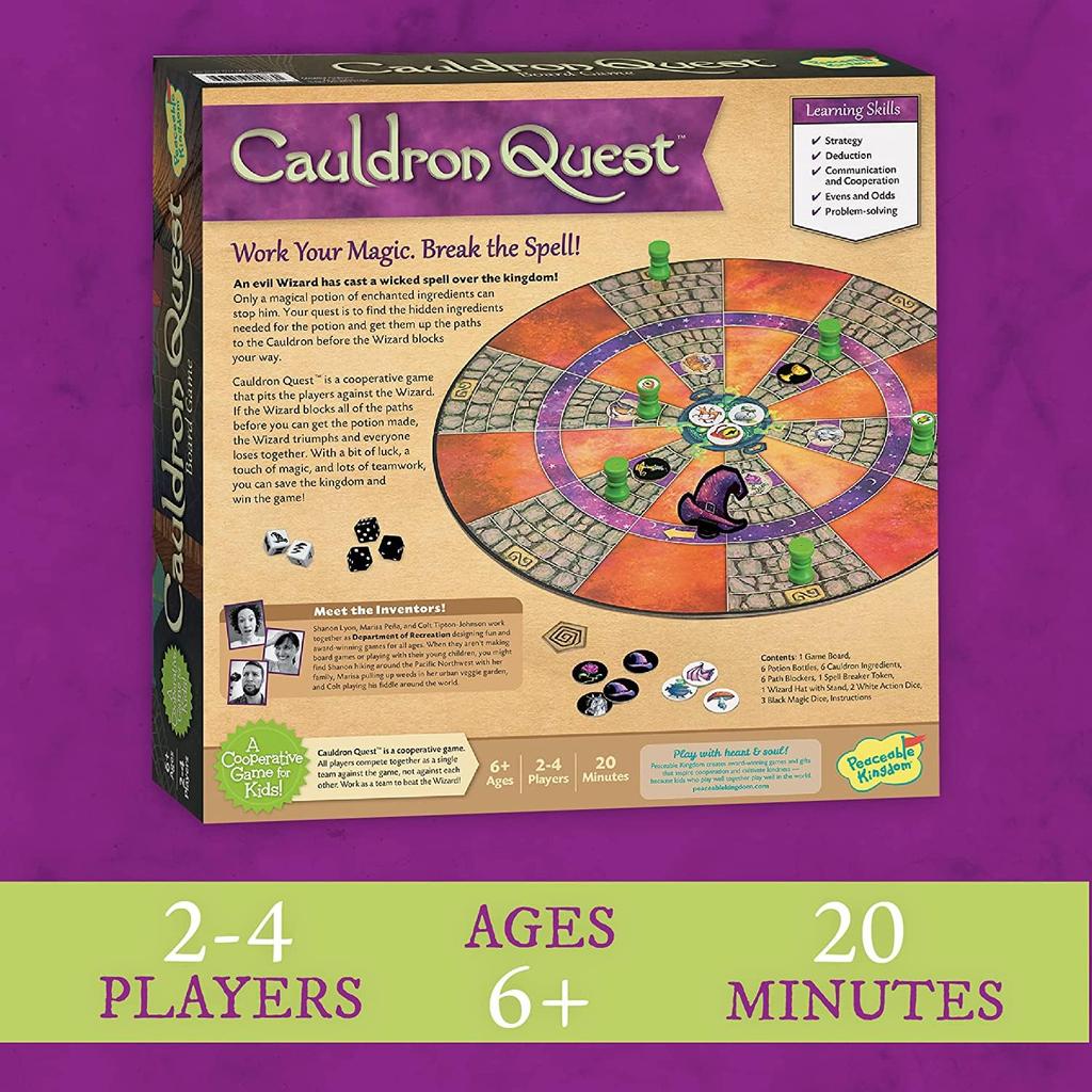 Peaceable Kingdom Cooperative Board Game Cauldron Quest GMC6 Authentic Children's