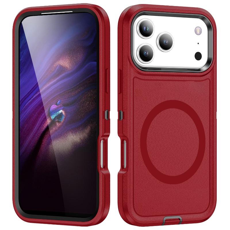 

Shockproof Armor Magnetic Phone Case For iPhone 17 Pro Max Air 16E 14 15 Plus 12 13 16 Pro For Magsafe PC+TPU Hard Protect Cover For iPhone 14 Pro