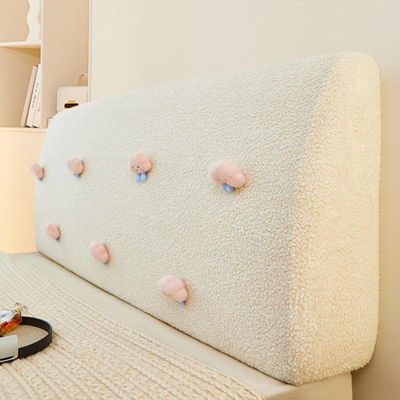 Schmutzabweisende Bett-Rückenlehnen-Abdeckung für Schlafzimmer, verdickte Teddy-Fleece-Kopfteilabdeckung, dehnbare All-inclusive-Stepp-Bettkopfabdeckung
