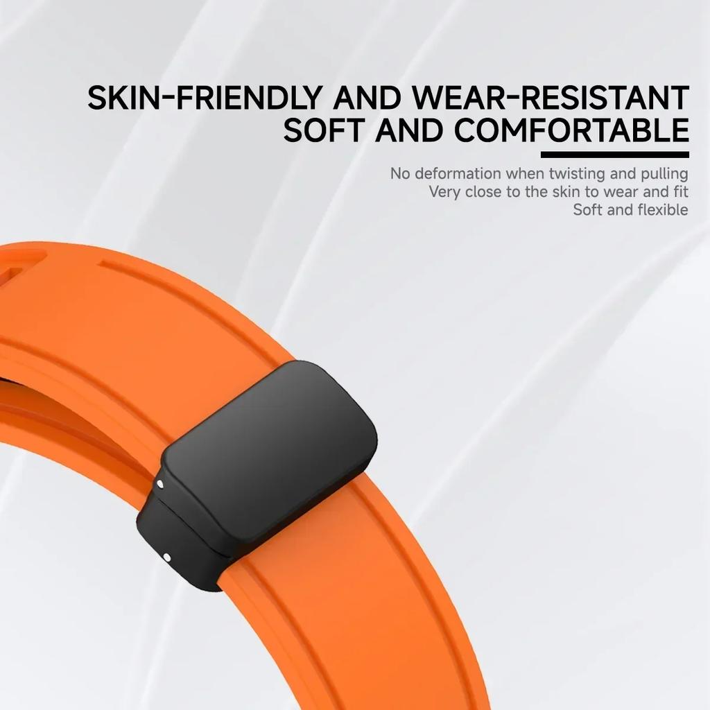 22mm Silicone Magnetic Buckle Band for Redmi Watch 3 Active/Lite Smartwatch Replacement Band for Xiaomi Redmi Watch 3 Lite Strap