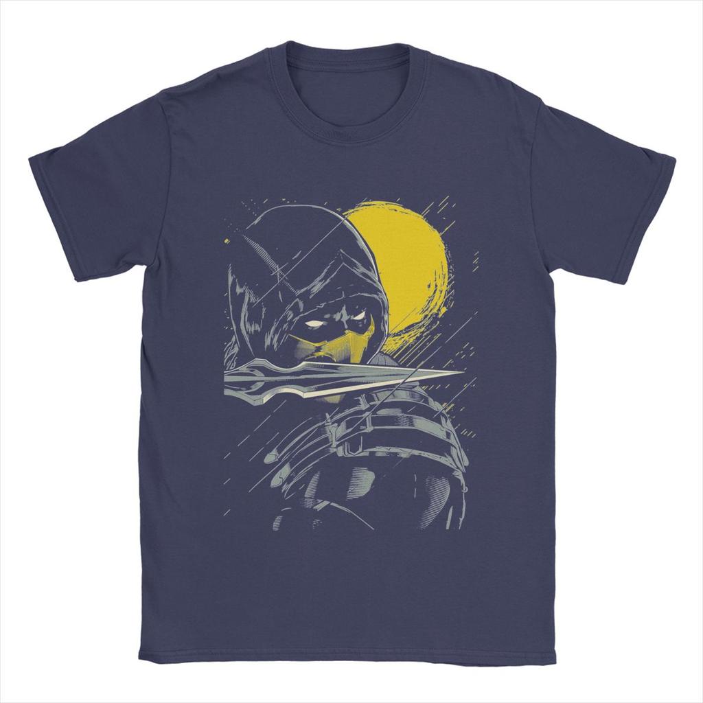 Men's T-Shirts Mortal Kombat Scorpion Serious Ninja Casual 100% Cotton Tees Short Sleeve T Shirt Round Neck Clothing Gift Idea