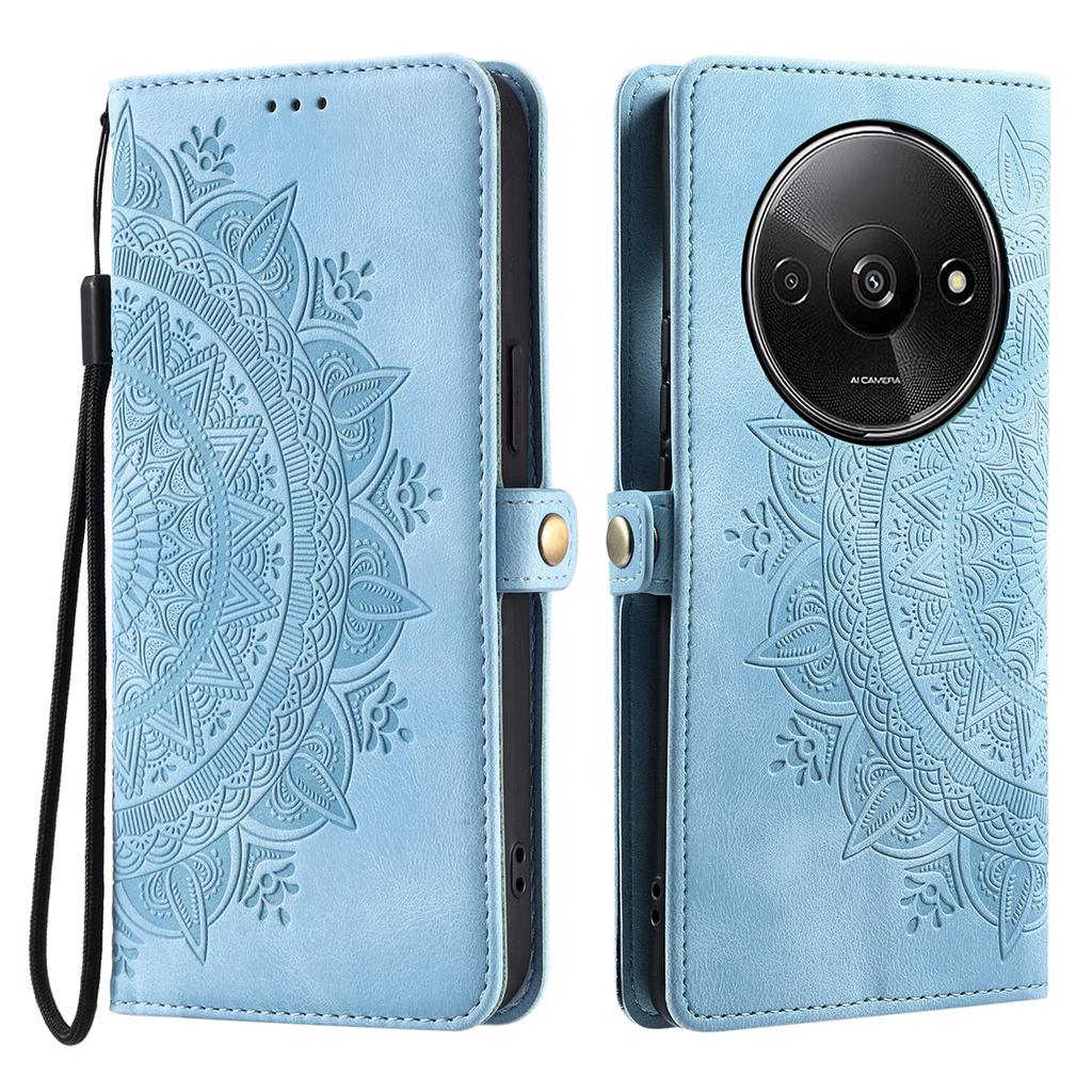 Style 016 For Xiaomi Poco C61 4G/Redmi A3 4G Case Skin Feel Totem Imprinted Wallet Leather Phone Cover