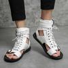 Mode Luxus Flache Sandalen Mann Sommer Designer Weiße Römische Sandalen Herren Zehenfreie Schuhe Leichte Ledersandalen Für Männer sandalia masculina