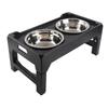 Elevated Dog Bowls Stainless Steel Double Bowls Large Capacity Adjustable Raised Pet Bowl with 4