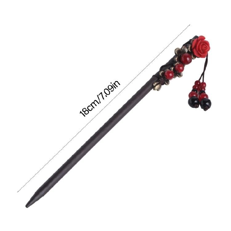 Elegant Dangling Hair Pin Hair Styling Accessory Classical Charm Wood Hair Stick For Fashionable and Traditional Costume