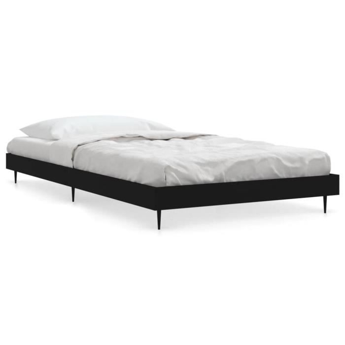 VidaXL Bed Frames Black 90x200 Cm Engineered Wood 832270