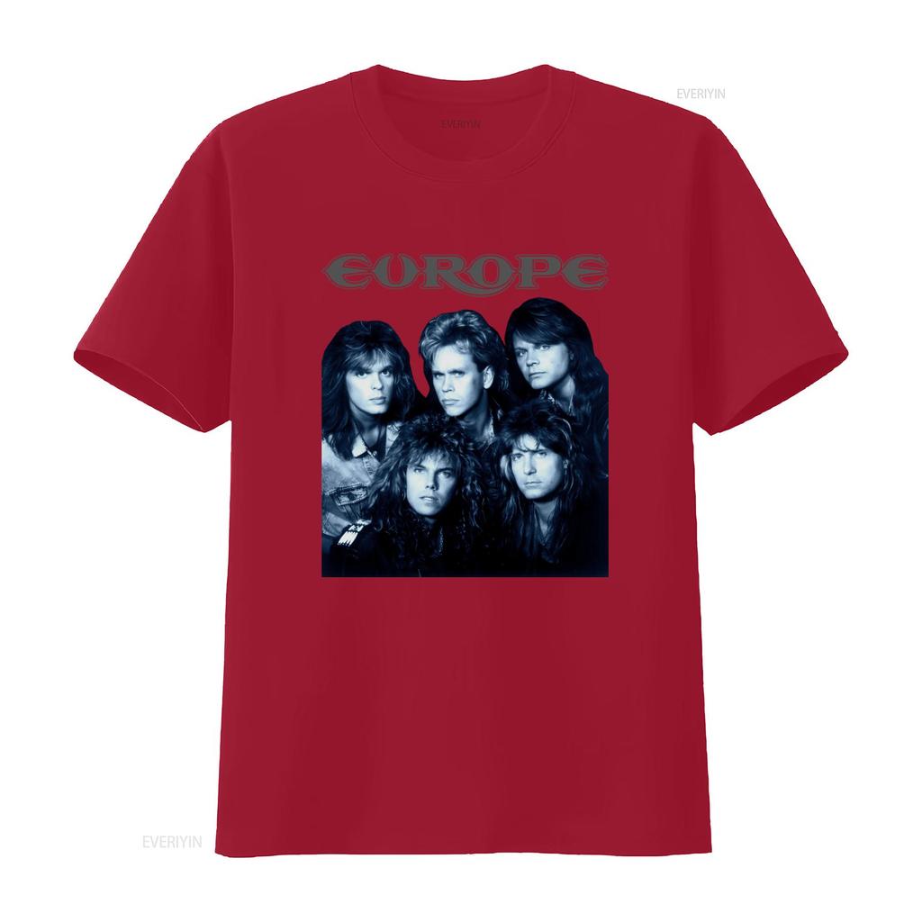 Europe Band Members T Shirt Heavy Cotton S 5Xl Black Classic Rock Design Mm465 vintage Washed homme streetwear Versatile