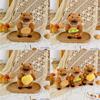 Plush Groundhog Keychain Toy With Pp Cotton Filling For Kids Rewards And Bag Decor