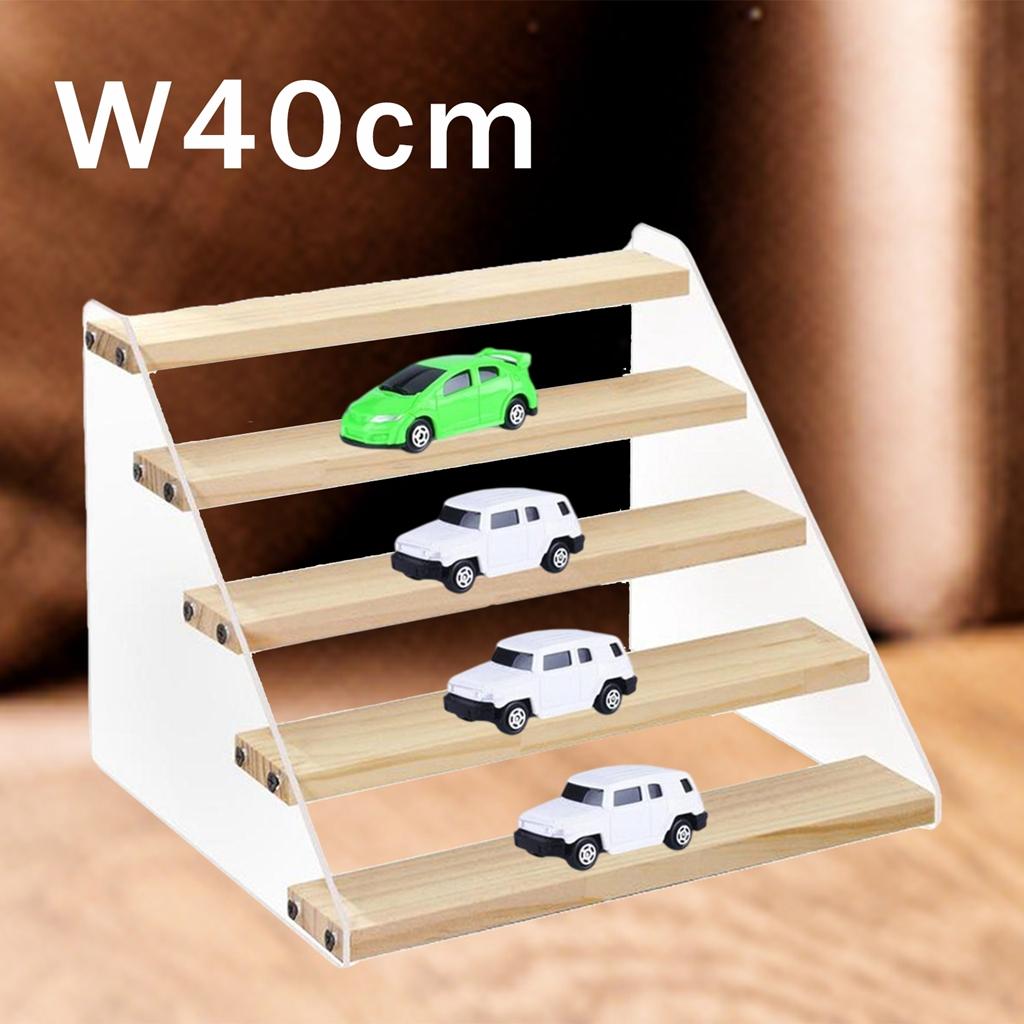 Acrylic Wooden Display Stand Shelf Glasses Cosmetic Doll Ladder Riser Stand