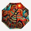 1pc Horse Christmas Automatic Folding Umbrella, Lightweight Retractable Compact Travel Umbrella, 8-Rib Sturdy Frame145