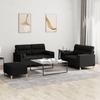 Vidaxl 3-Cz. Relaxation Set With Cushions, Black, Fabric