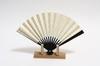 Hasegawa Kyoto Decorative Fan with Black-Dyed Ribs and Stand, Boxed (Cherry Blossom Design, 5-inch)