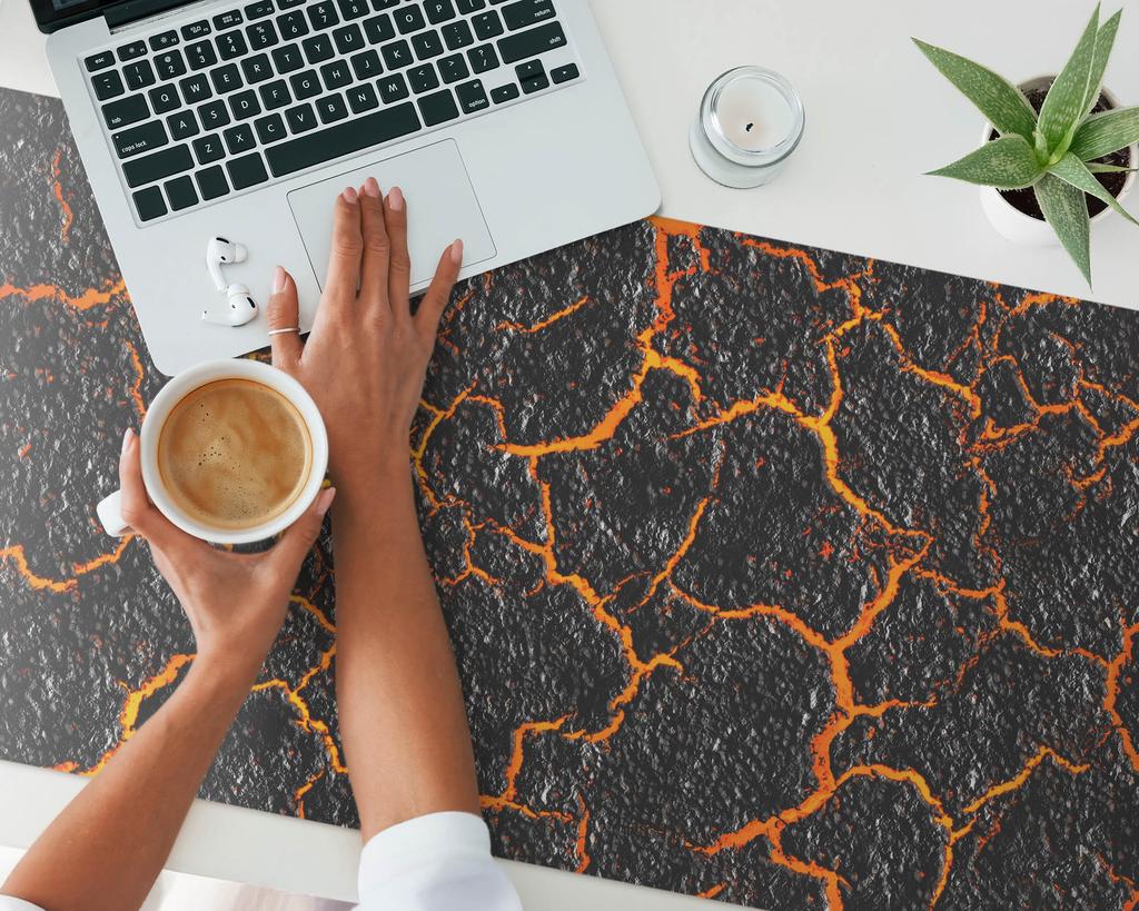 Universal Protective Mat Under Computer Equipment Cracked Lava 120X60 Cm