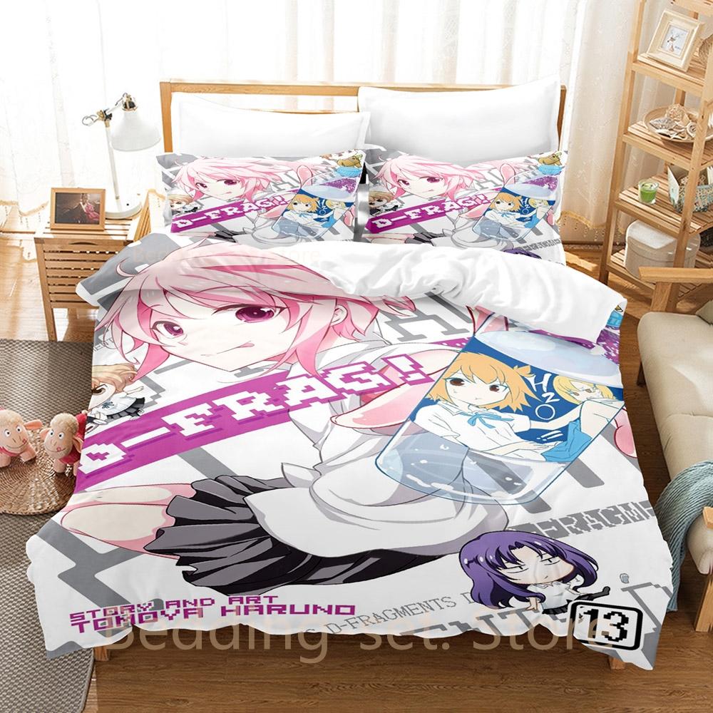 3d Print Anime D-Frag! Bedding Set Duvet Cover Comforter Bed Set Quilt Cover Pillowcase King Queen Twin Size Boys Girls Adult