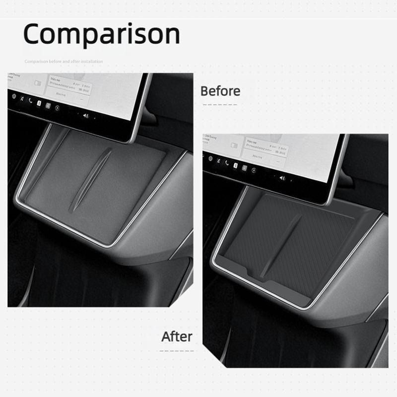 for Tesla Model Y Standard 2026 2025 Wireless Charging Pannel Protector Pad Phone Holder Anti-slip Cushion Silicone Protect Mat