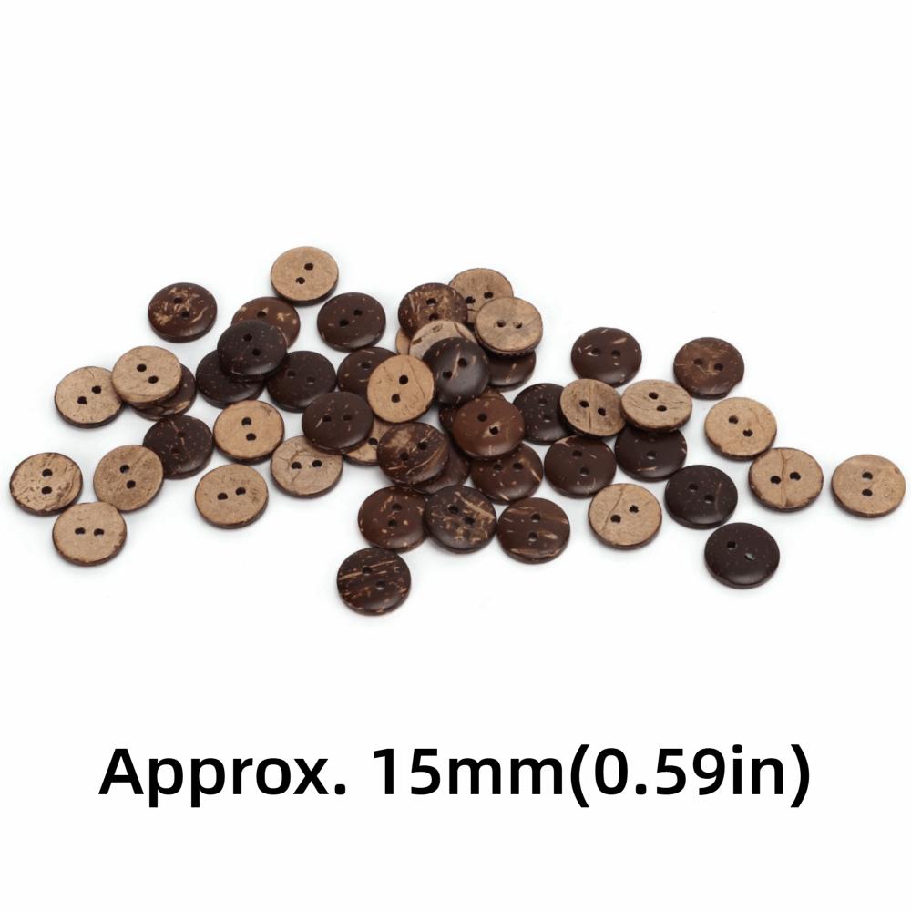 200pcs 2 Holes Wooden Buttons Exquisite Sewing Buttons Coconut Shell Buttons Clothing Decorations