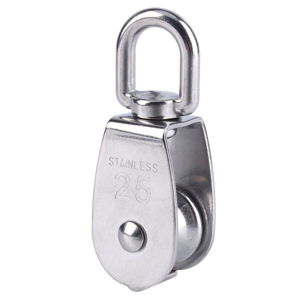 In Traction Loading Fixed 304 Sheave Swivel Block Single Wheel Stainless Steel Rope Pulley