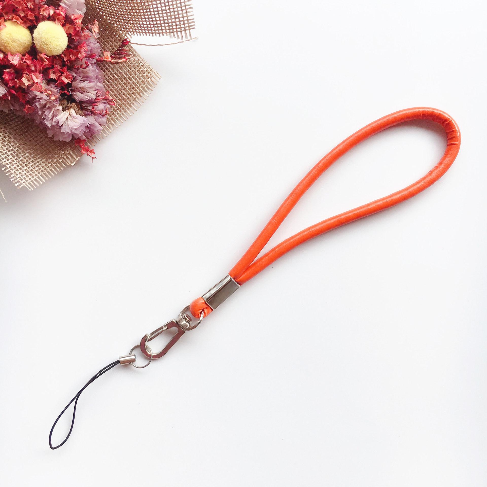 

Високоякісний ПУ шкіряний унісекс шнурок для телефону та підвіска-брелок помаранчевий