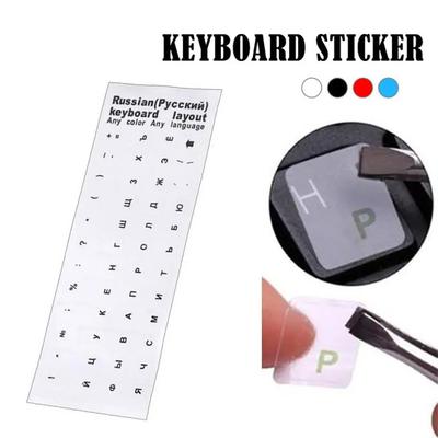 Pegatina para teclado cirílico ruso Fondo transparente Universal PVC Portátil Notebook Ordenador de escritorio Teclado mecánico Calcomanía de repuesto