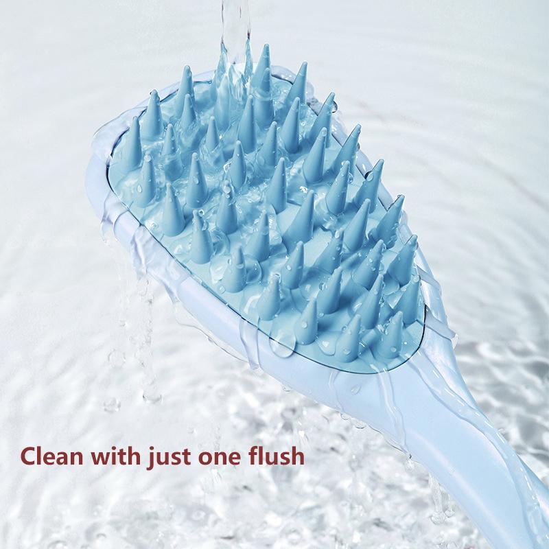 Long Handle Shampoo Brush Silicone Scalp Massage Comb Hair Washing Brush Head Massager Bath Brush Body Scrubber Hair Accessories
