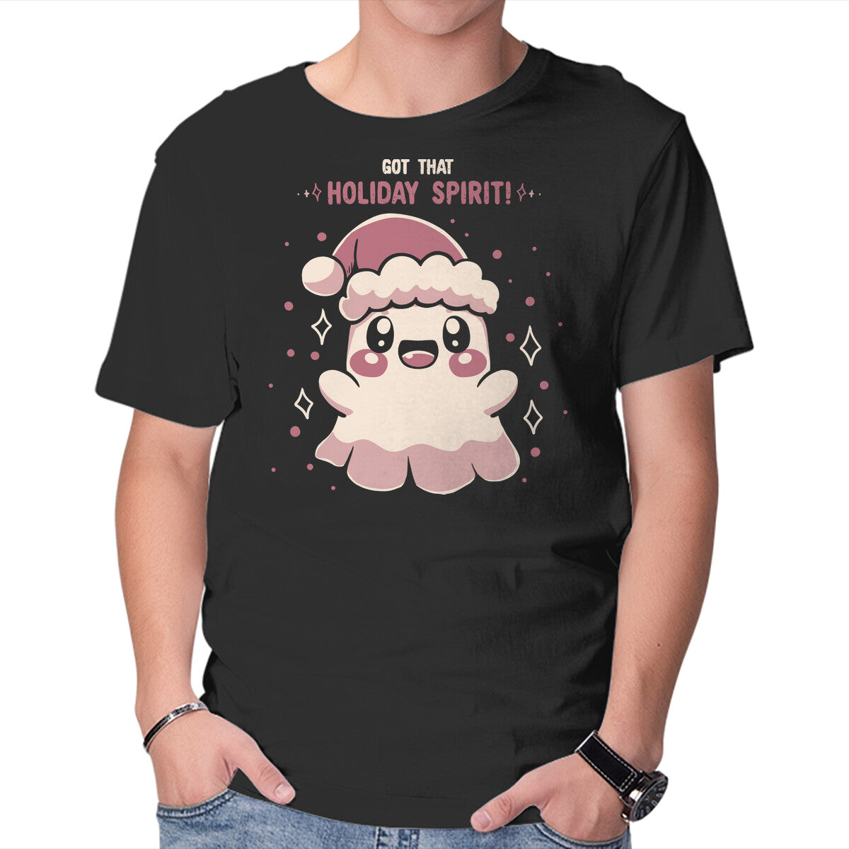 Unisex Crew Neck T-Shirt Got That Holiday Spirit Graphic Short Sleeve Casual Tee XXXXL