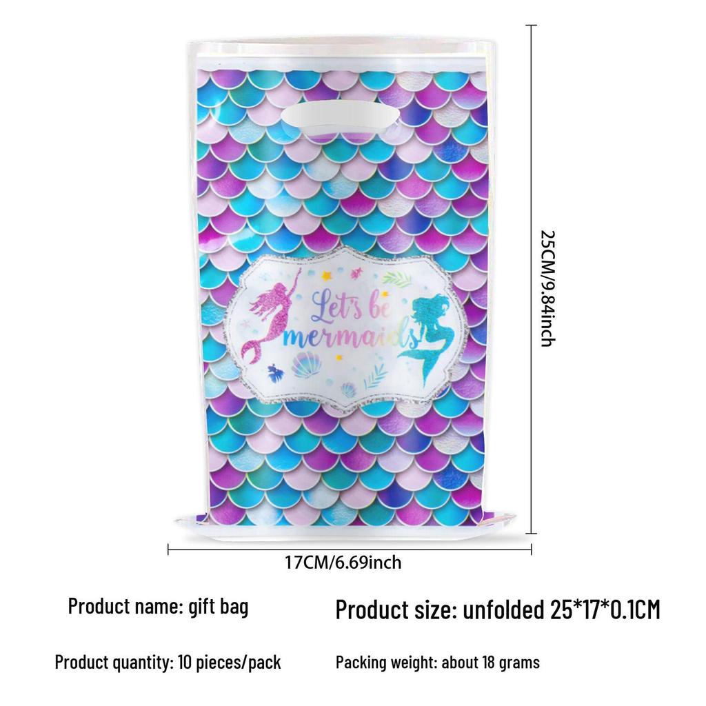 Mermaid Theme Children's Birthday Party Supplies: Cartoon Plates & Disposable Tablecloth