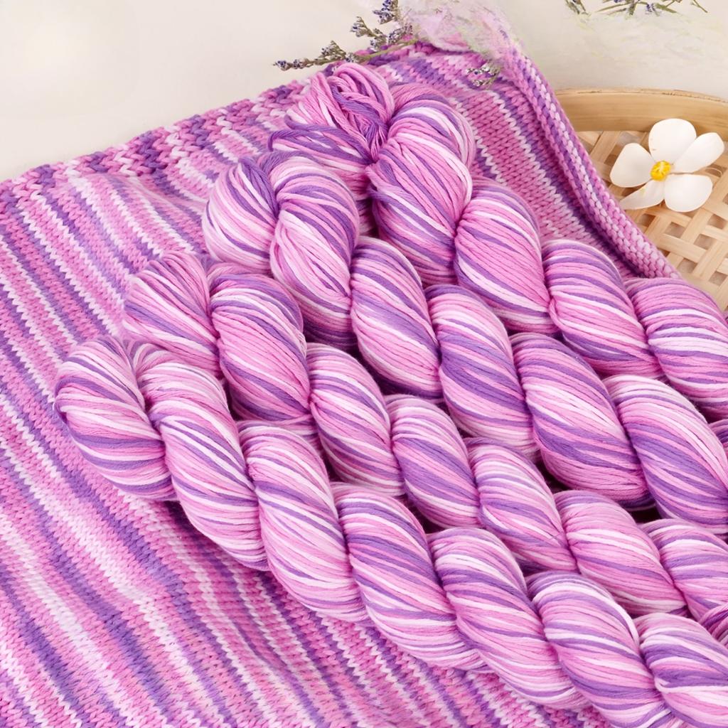 4balení bavlněné příze 200g (4x50g ) Prodyšná měkká tkaná příze na pletení háčkování smíšené barvy lehká na svetry příze