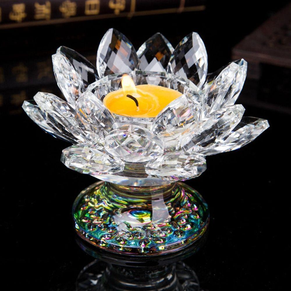 Tall Feet Quartz Crystal Lotus Multicolor Tall Feet Lotus Figurines  Wedding Party