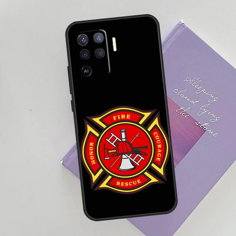 Firefighter Fire Department Fireman Phone Case For Oppo A54 A74 A94 A15 A16 A17 A52 A72 A76 A96 A57 A58 A78 A98 A53S Cover Case