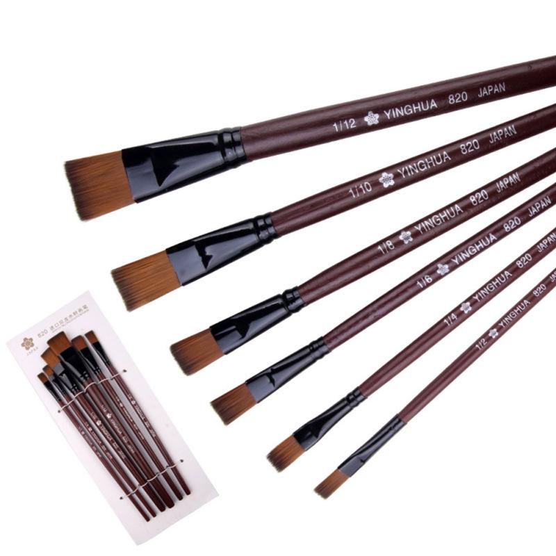 6 Peças/conjunto Pincéis de Pintura Artística Canetas Estudantes Pincel Acrílico Caneta Aquarela Suprimentos de Arte