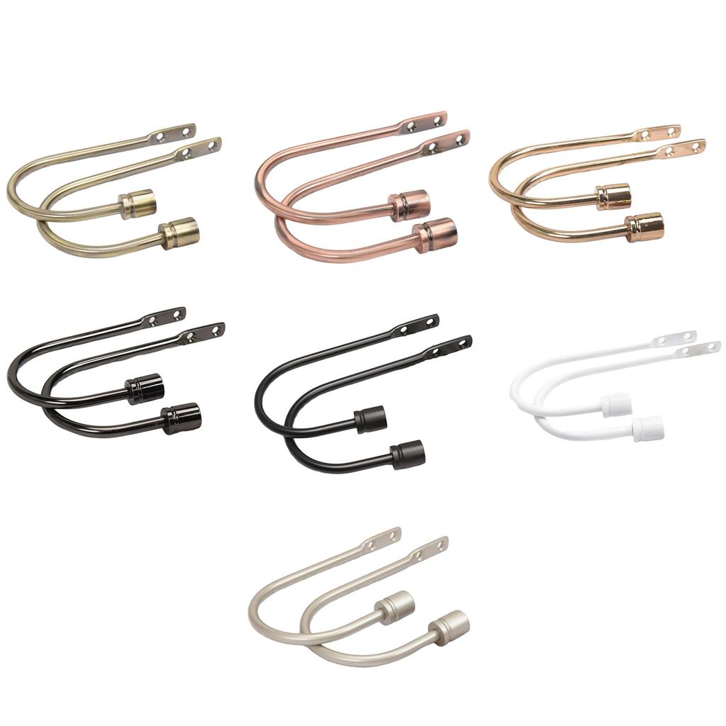 2 Bucăți Cârlige Elegante Metalice pentru Perdele, Suporturi, Montare pe Perete, Accesorii pentru Tratarea Ferestrelor
