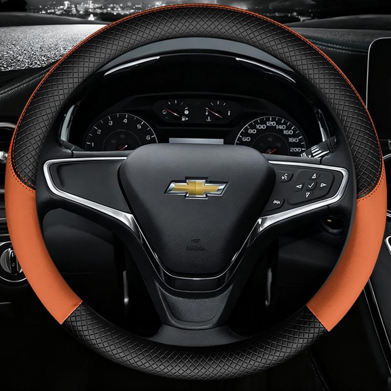 Jnfb1 38cm Car Steering-Wheels Cover 15" Leather For Chevrolet Cruze Malibu Sail Spark Captiva Equinox Trax/Tracker AVEO Lova RV