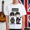 Oasis Summer Shortsleeved Tshirt Retro European and American Punk Rock Youth Cartoon Comics Men and Women Fashion Y2K Top