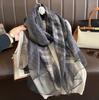 Silk Wool Scarf Shawls and Wraps for Women Foulard Headkerchief Luxury Brand Hijab New Lady Pashmina Scarves Bandana Poncho