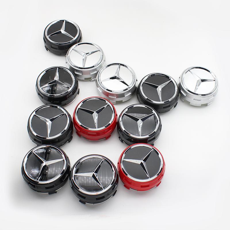 4Pcs 75mm Car Wheel Center Cap Hub Covers Badge For Mercedes Benz AMG B/C/E/S Class C43 C63 E43 E53 E63 GLC CLA GLK Accessories OZ3