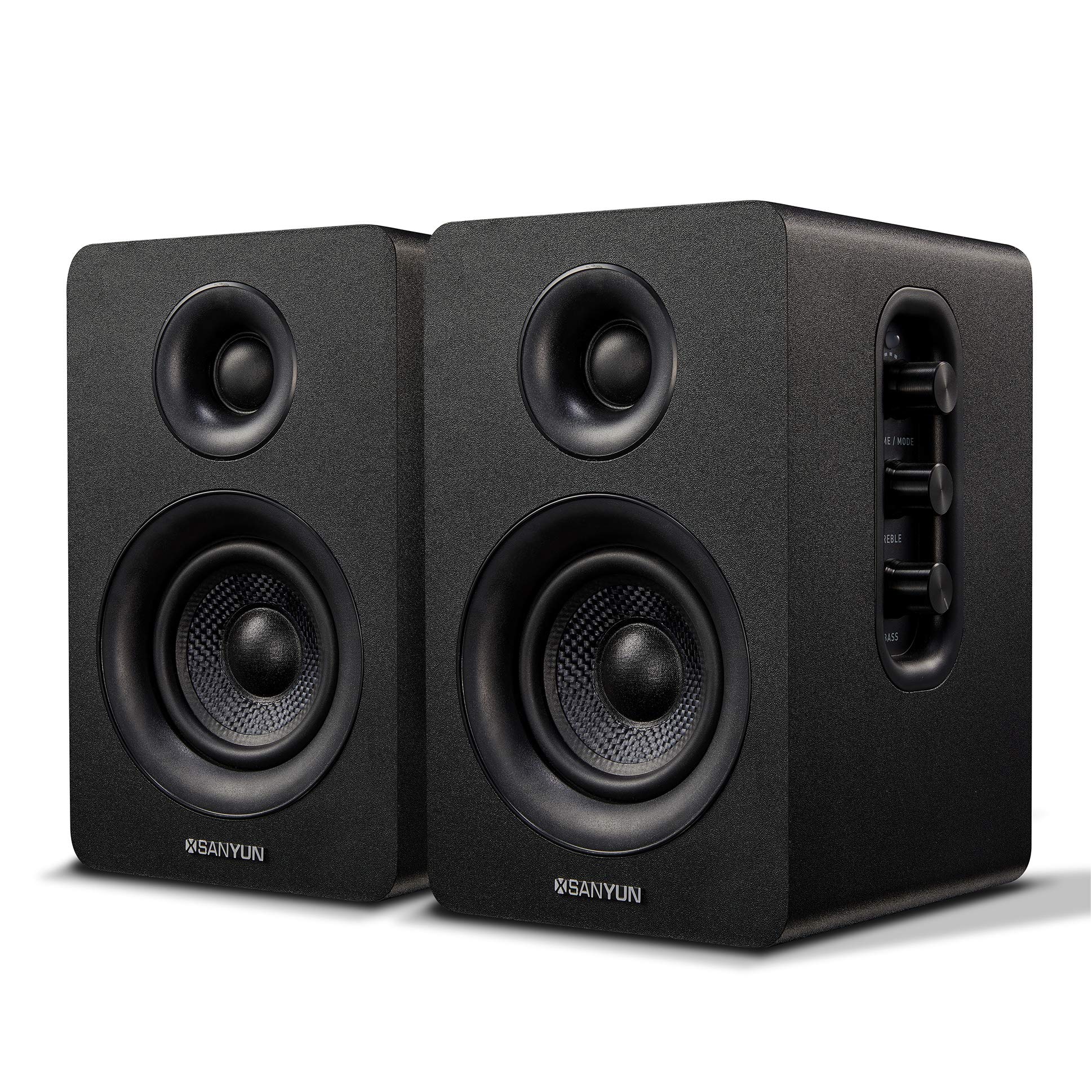 

Активні Bluetooth поличкові колонки Sanyun SW208 60 Вт Динамік з вуглецевого волокна ЦАП Динамічний 3D об ємний звук Комп ютерний ПК Монітор Ігрові колонки 3 чорний