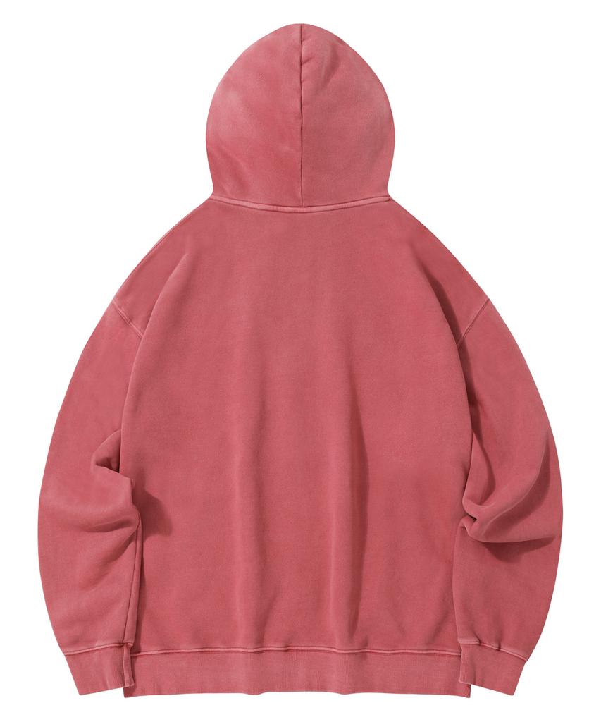 Stends [M~4Xl] Pigment Arch Logo Hoodie Zip-Up_Pink