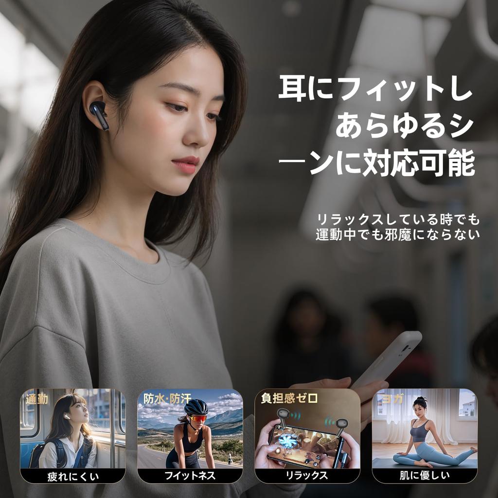 Wonkins Bluetooth Wireless Bluetooth Automatic Volume Compatible with iPhone and for Web and Music Earbuds, Compact, Lightweight, Hi-Fi, 5.4, Pairing,