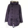 JILL STUART Detachable Boa Liner Mod Coat Spring Autumn Winter Women M Dark Purple Outer cBH618