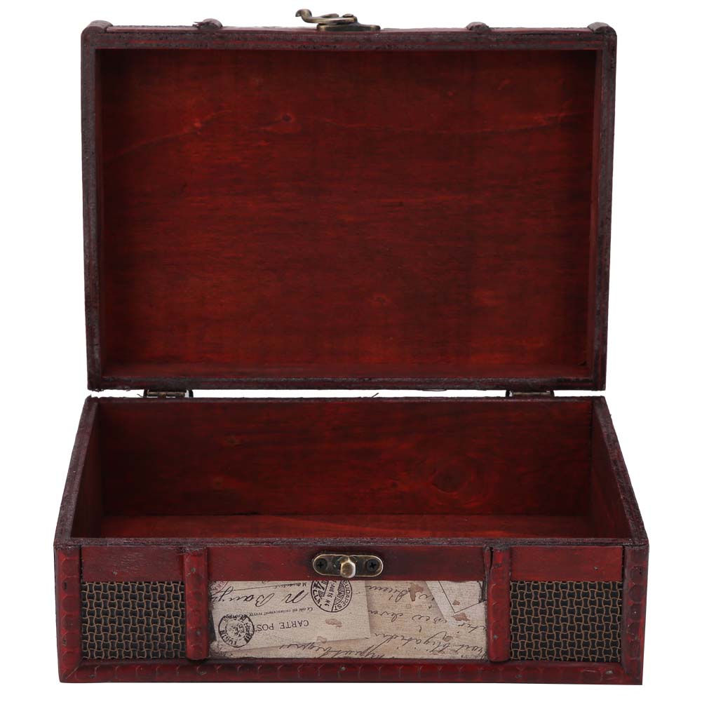 Vintage Wooden Jewelry Storage Box Handmade Wooden Decorative Book Box(Stamp)