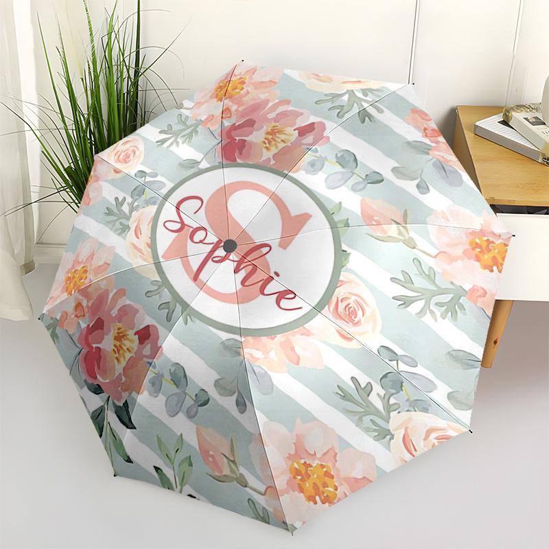 

1pc Floral Stripe Notebook Cover Automatic Folding Practical Umbrella - 3 Folding Design, Vivid Cartoon Pattern, Suitable for Outdoor Activities, A Gi