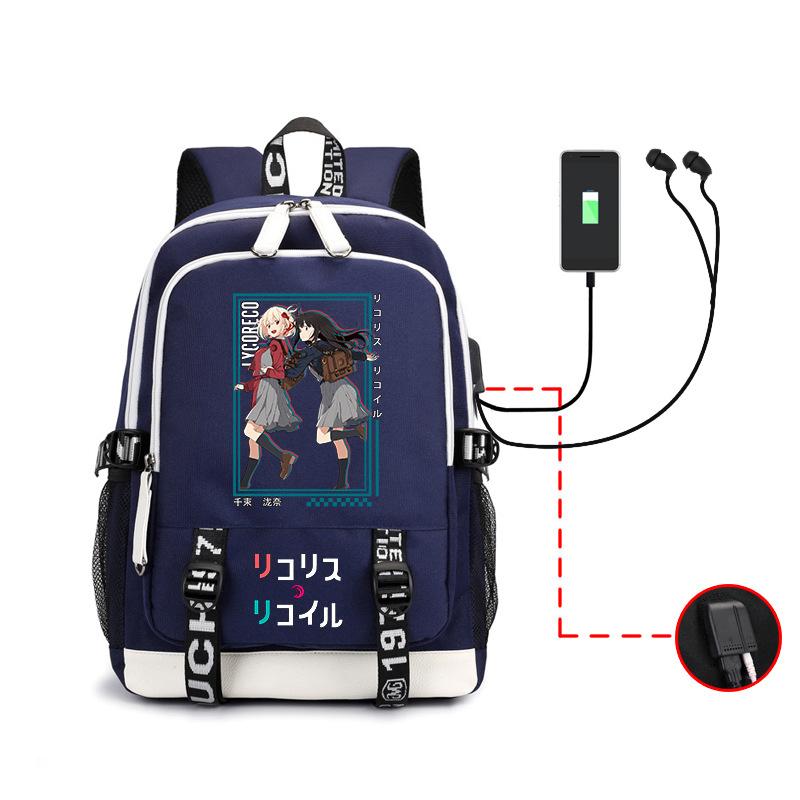 Student School Bag Anime Lycoris Recoil, Outdoor Large Capacity Backpack