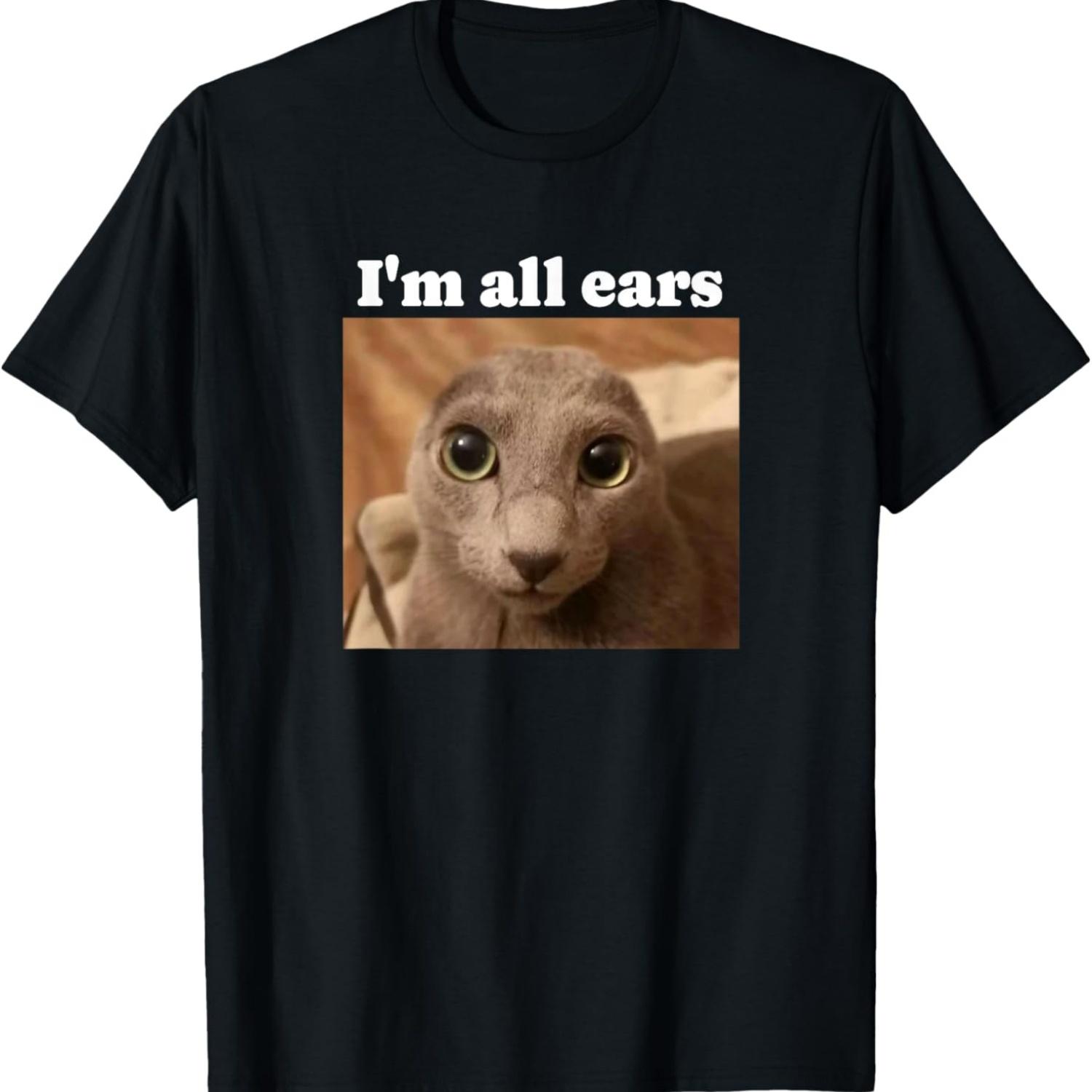 Funny no ears cat meme T-Shirt S