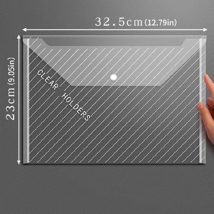 10 Pcs A4 File Bag Clear Document Bag File Folders Document Holders Easy to Use Document Folders School Office Supplies