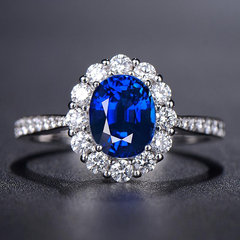 

Gica Gem из стерлингового серебра 925 пробы, синее овальное классическое кольцо для женщин, тонкий темперамент, высококачественное ювелирное изделие, подарок 9 синий