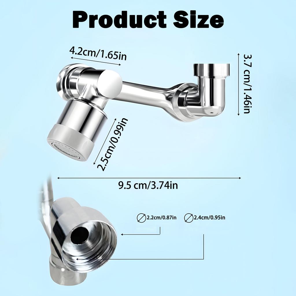 Faucet Extender 1080 °Swivel Water Tap Nozzle Faucet Sprayer Universal Bathroom Mixer Aerator 2 Spray Modes