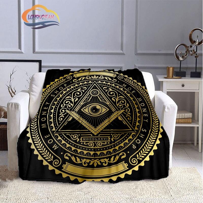 The Freemasons Blanket Freemasonry Series Flannel Cashmere Blanket Masonic Fluffy Blanket All Seeing Eye Printing Pattern Blanke