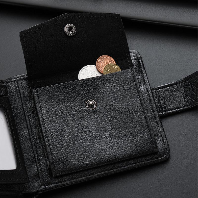 Men's Leather Zipper Wallet: Large Capacity Card Holder with Coin Purse